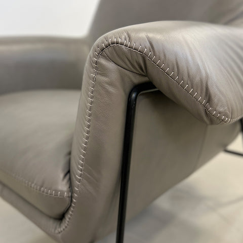 MILAN MODERN GREY LEATHER CHAIR