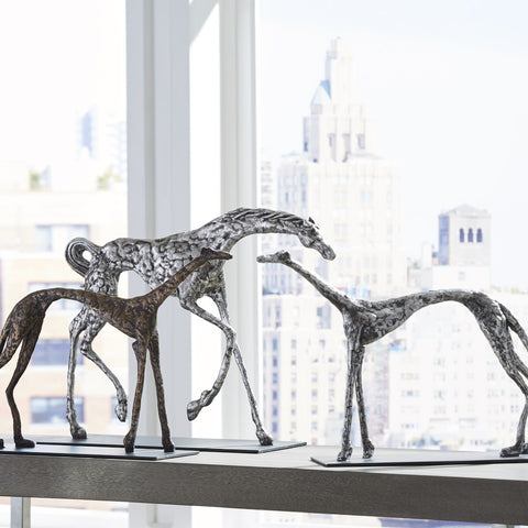 Charming Animal Metallic And Cast Standing Sculptures