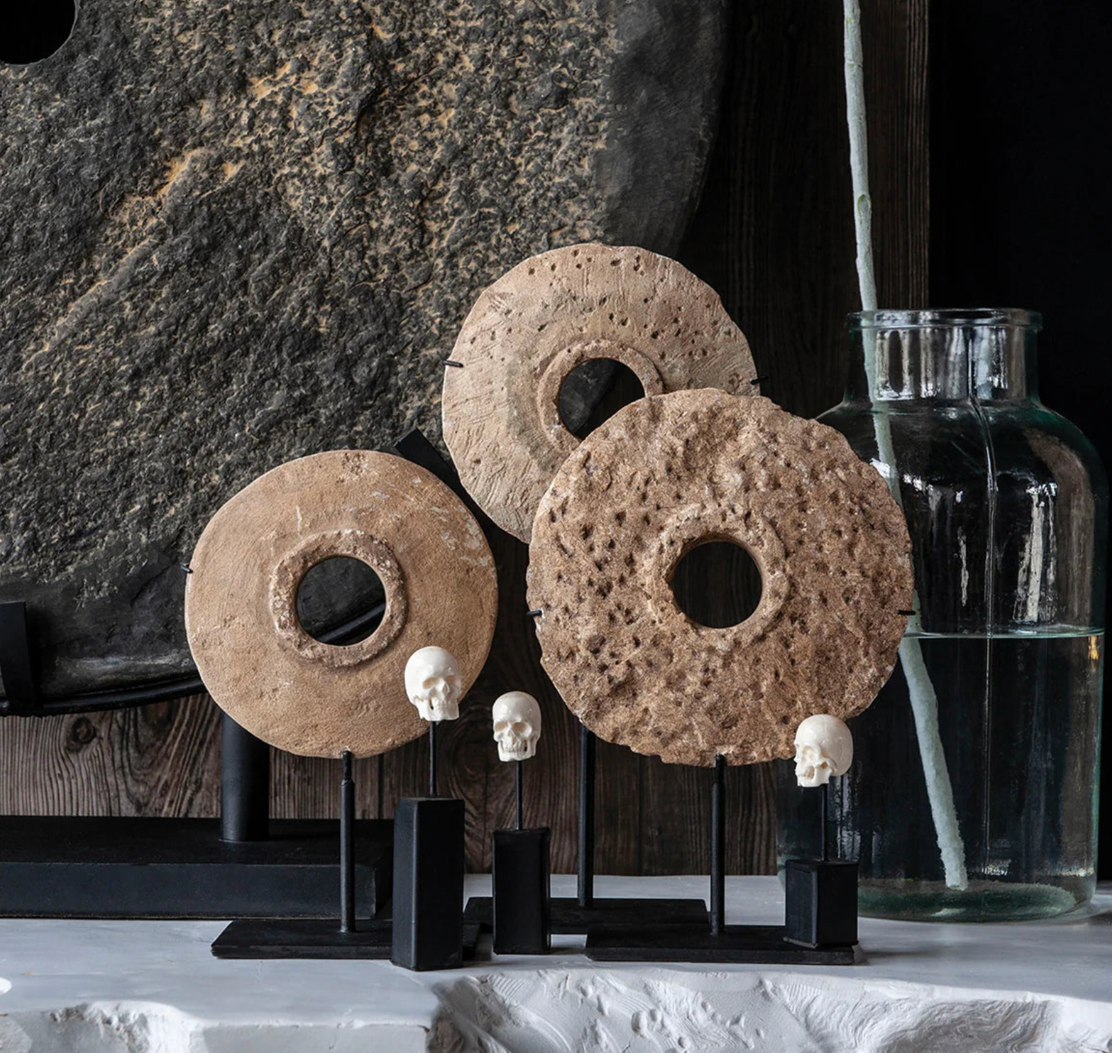 Stunning Stone And Cast Standing Sculptures